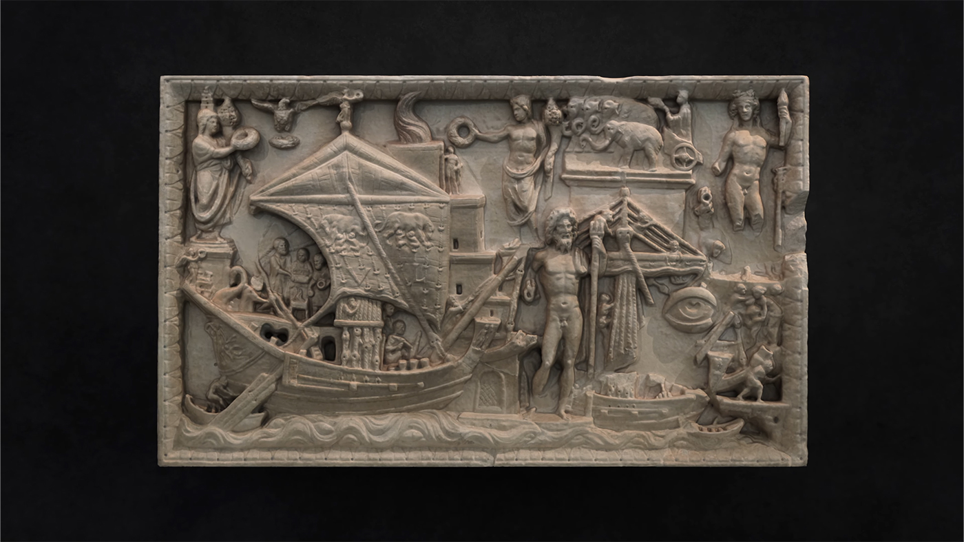 Still from The Portus Relief exhibition film