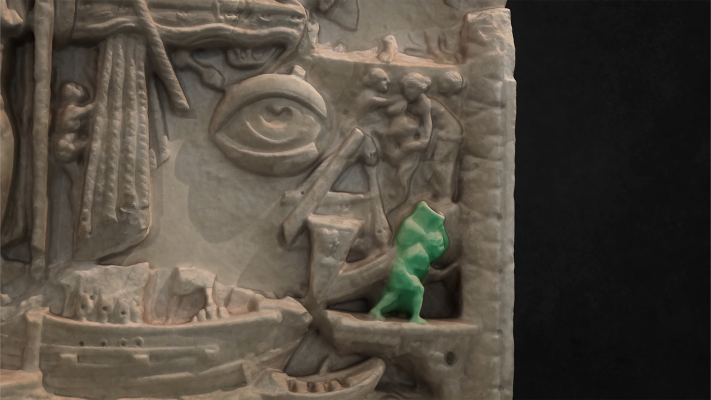Still from The Portus Relief exhibition film