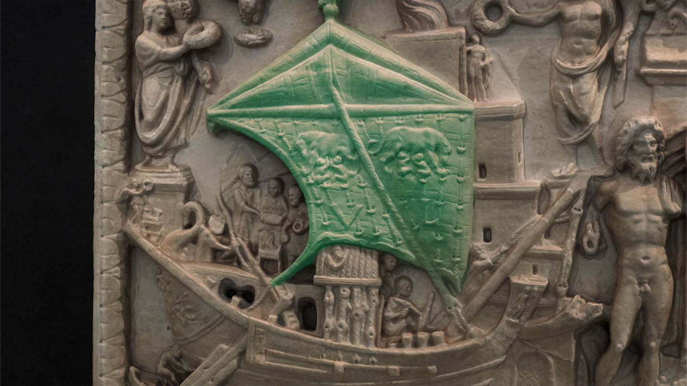 Still from The Portus Relief exhibition film